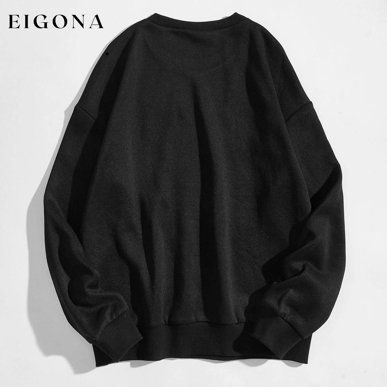 Slogan Graphic Thermal Lined Sweatshirt __stock:500 clothes refund_fee:800 tops