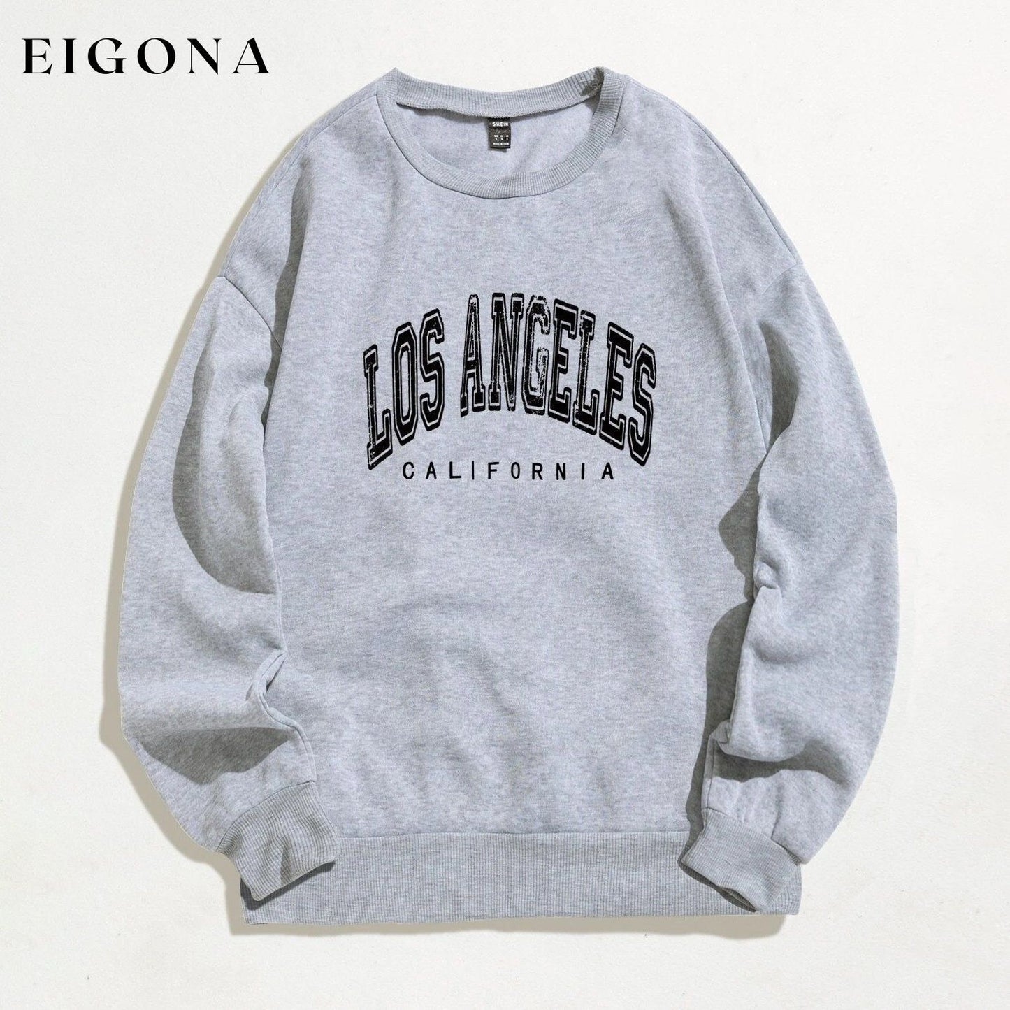Slogan Graphic Thermal Lined Sweatshirt Gray __stock:500 clothes refund_fee:800 tops