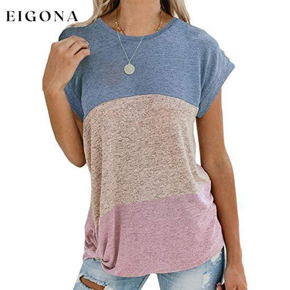Women's Long Sleeve Tops Side Twist Knotted T Shirts Blue Pink __stock:200 clothes refund_fee:800 tops