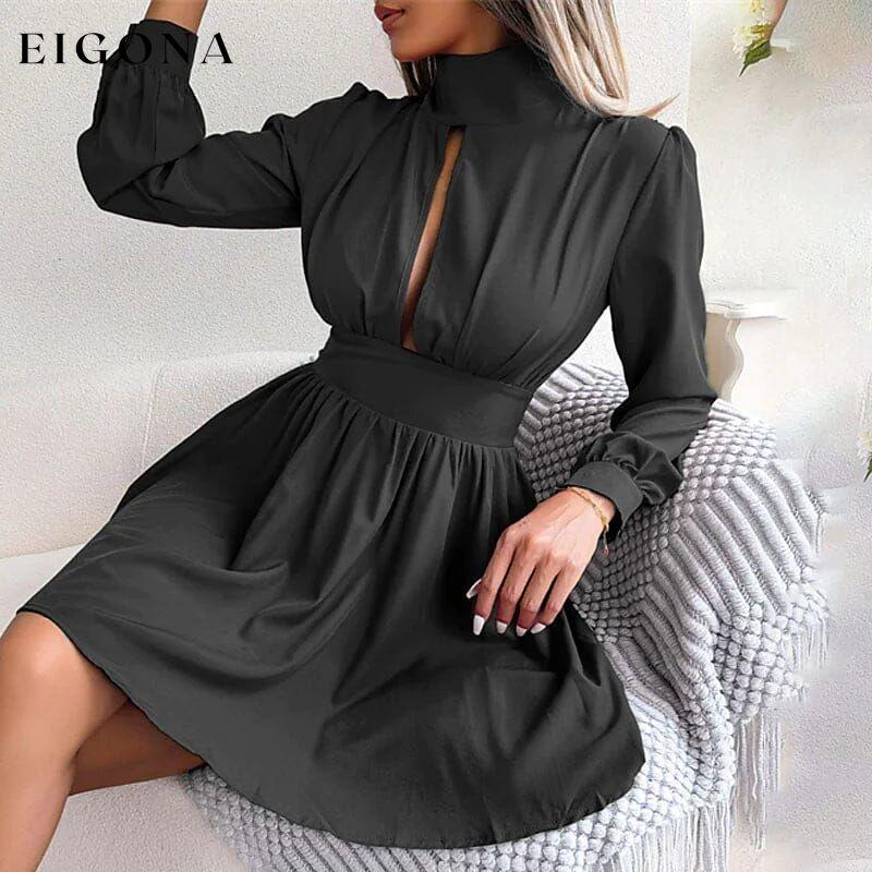 Women's A Line Turtleneck Mini Dress __stock:200 casual dresses clothes dresses refund_fee:1200