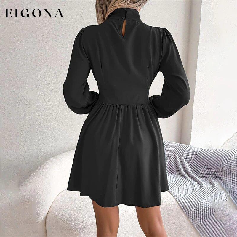 Women's A Line Turtleneck Mini Dress __stock:200 casual dresses clothes dresses refund_fee:1200