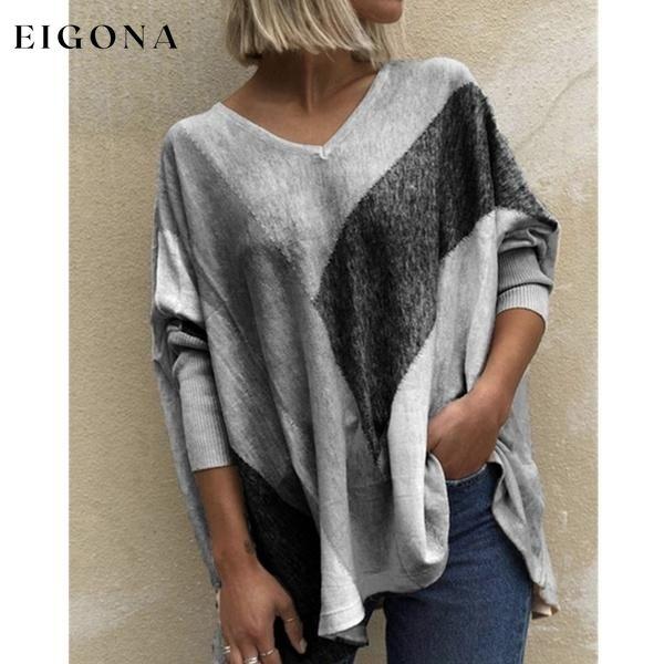 Women's Autumn And Winter Long-Sleeved Tops Gray __stock:100 clothes refund_fee:800 tops