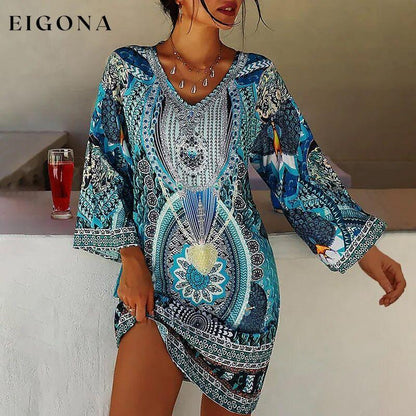 Women's Boho Mini Dress __stock:200 casual dresses clothes dresses refund_fee:1200