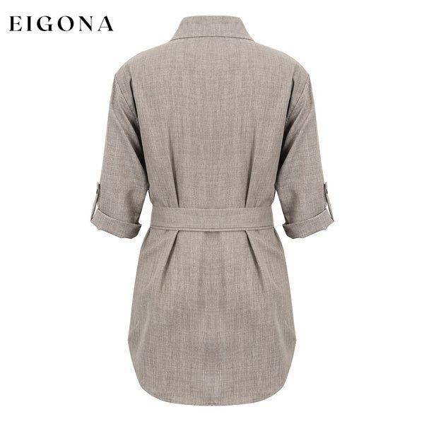 Women's Buttons Turn-Down Casual Shirt Dress __stock:200 casual dresses clothes dresses refund_fee:1200