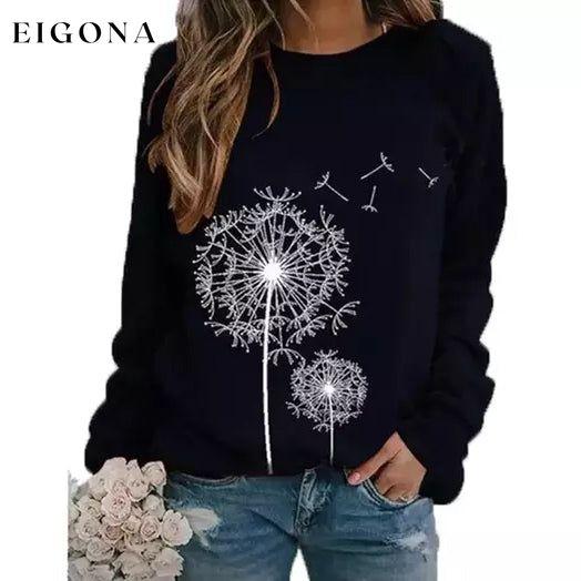 Women's Casual Dandelion Top Black __stock:200 clothes refund_fee:1200 tops