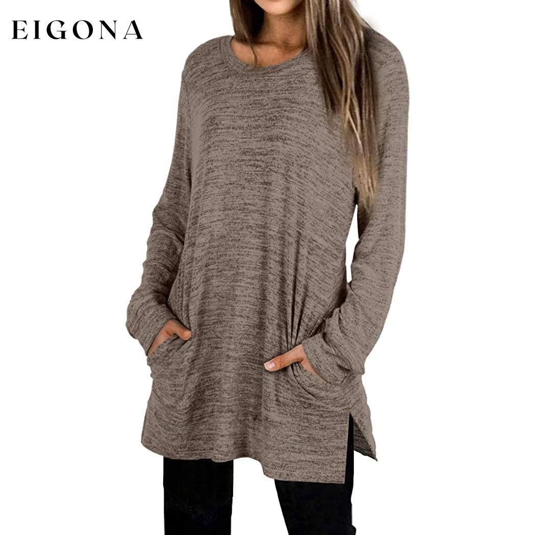 Women's Casual Sweatshirts Long Sleeve Oversized Shirt Coffee __stock:50 clothes refund_fee:1200 tops