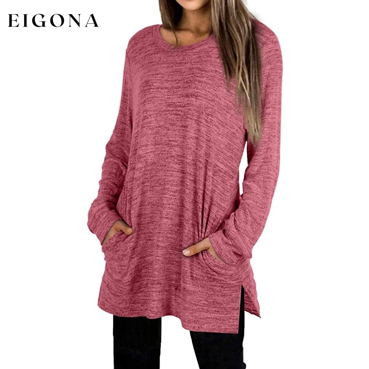 Women's Casual Sweatshirts Long Sleeve Oversized Shirt Red __stock:50 clothes refund_fee:1200 tops