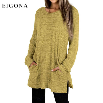 Women's Casual Sweatshirts Long Sleeve Oversized Shirt Yellow __stock:50 clothes refund_fee:1200 tops