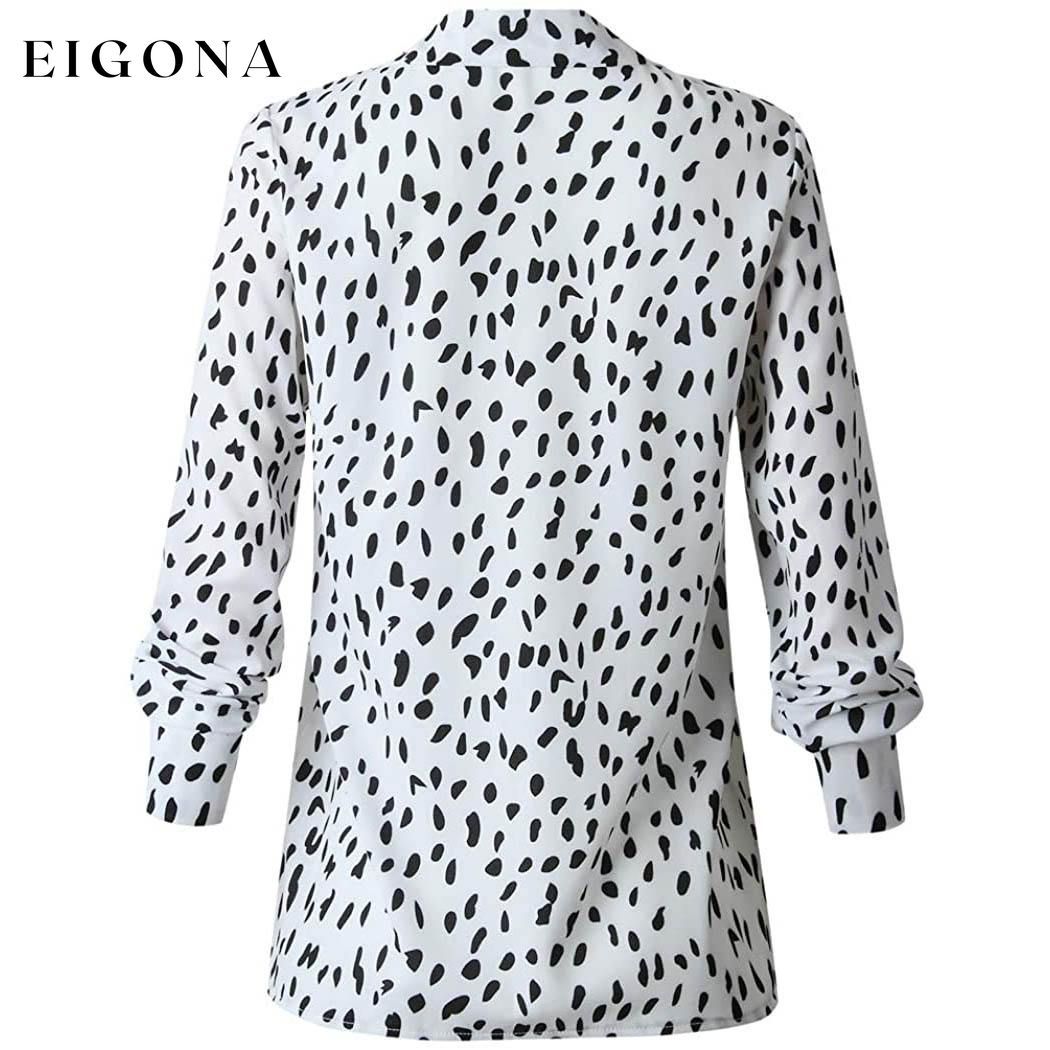 Womens Casual Tops V Neck Leopard Tunic Long Sleeve Button Down Shirts Top __stock:200 clothes refund_fee:800 tops