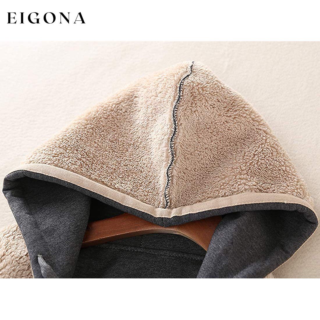 Women's Casual Winter Warm Sherpa Lined Zip Up Hooded Sweatshirt Jacket __stock:100 Jackets & Coats refund_fee:1200