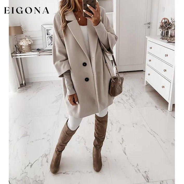 Women's Coat Shacket Jacket Long Sleeve Solid Color Oversized Light Gray __stock:200 Jackets & Coats refund_fee:1200