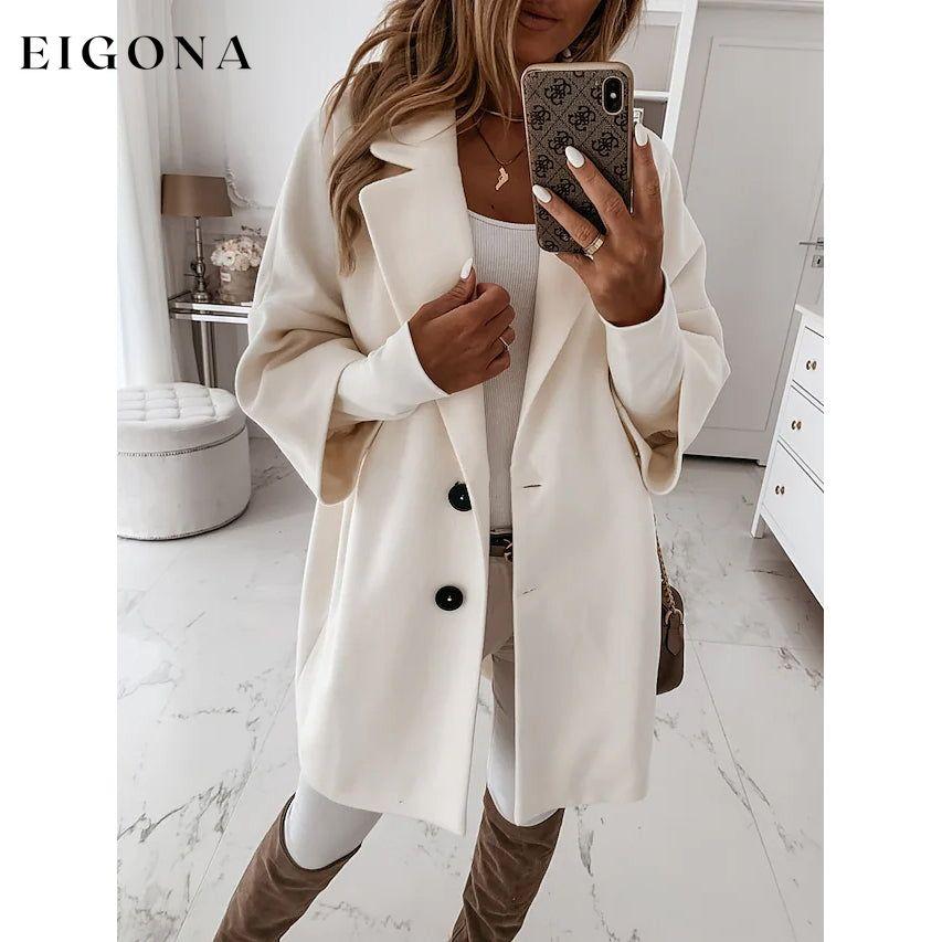 Women's Coat Shacket Jacket Long Sleeve Solid Color Oversized White __stock:200 Jackets & Coats refund_fee:1200