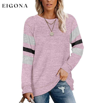 Women's Crewneck Sweatshirts Long Sleeve Sweaters Tunic Tops Pink clothes refund_fee:1200 tops