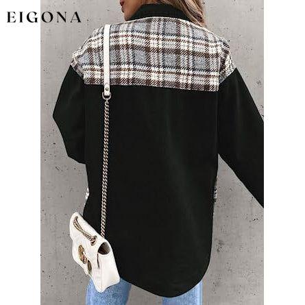 Women's Denim Jacket Long Sleeve Plaid Button Down Shirts Shacket __stock:200 Jackets & Coats refund_fee:1200