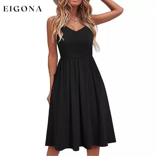 Women’s Fit and Flare Cinch Dress Black __stock:50 casual dresses clothes dresses refund_fee:1200