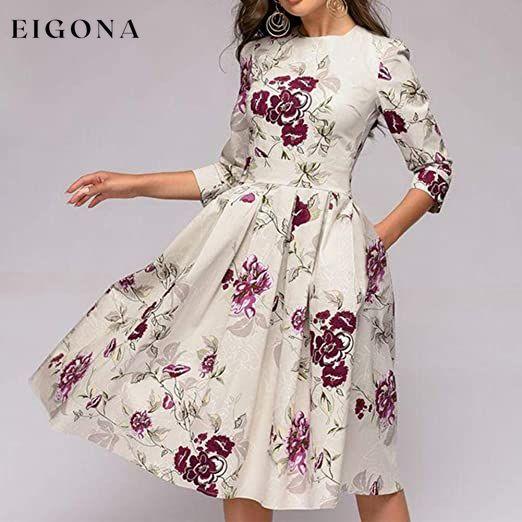 Women's Floral Vintage Dress __stock:200 casual dresses clothes dresses refund_fee:1200