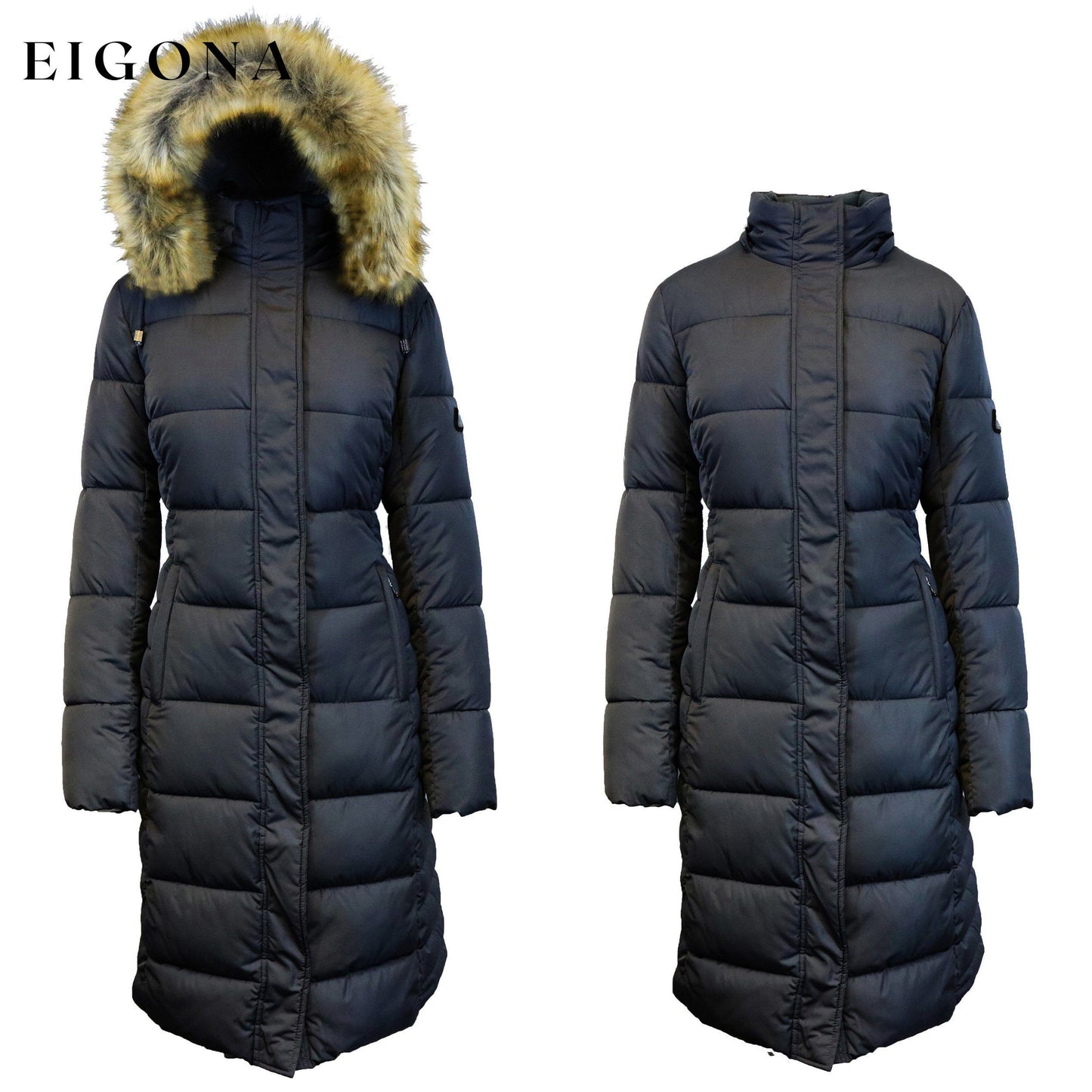 Womens Heavyweight Long Parka Jacket Coat Black __stock:50 Jackets & Coats refund_fee:2200