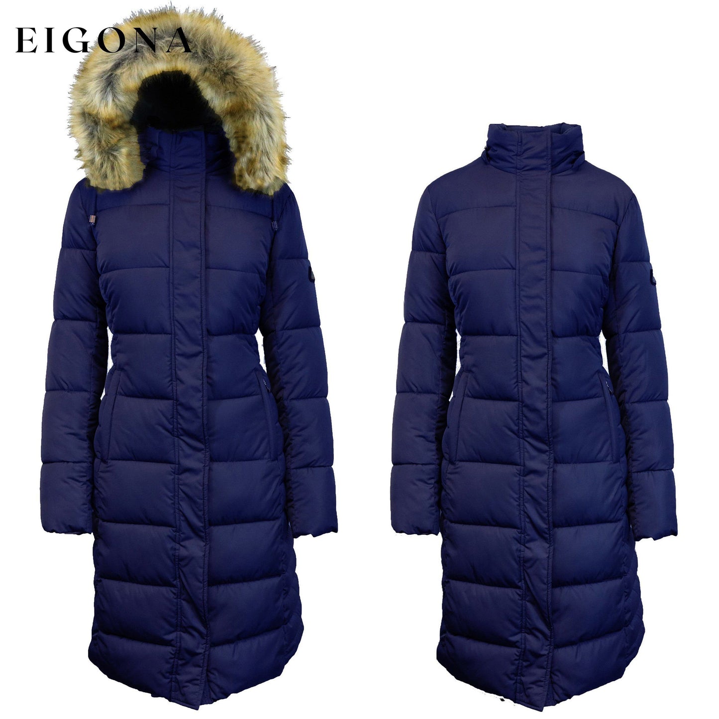 Womens Heavyweight Long Parka Jacket Coat Navy __stock:50 Jackets & Coats refund_fee:2200