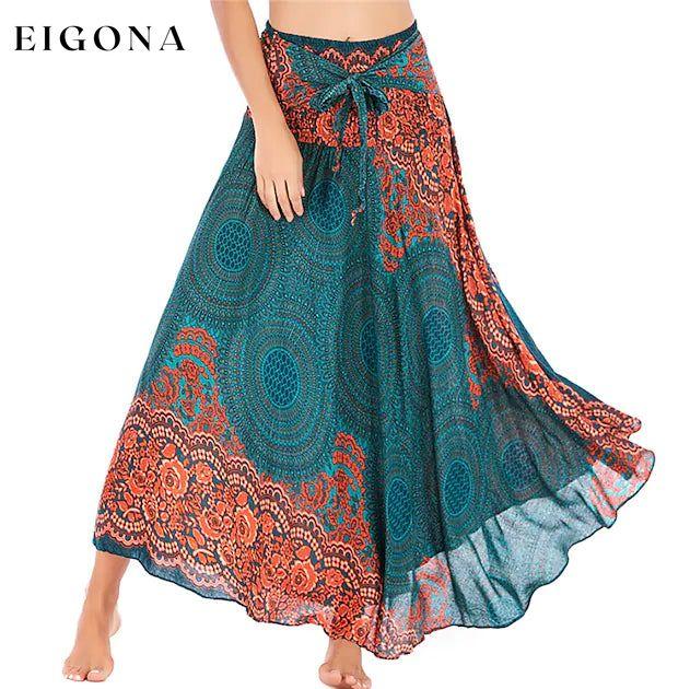 Women's High Waist Yoga Skirt Gypsy Dress Green __stock:200 casual dresses clothes dresses refund_fee:1200