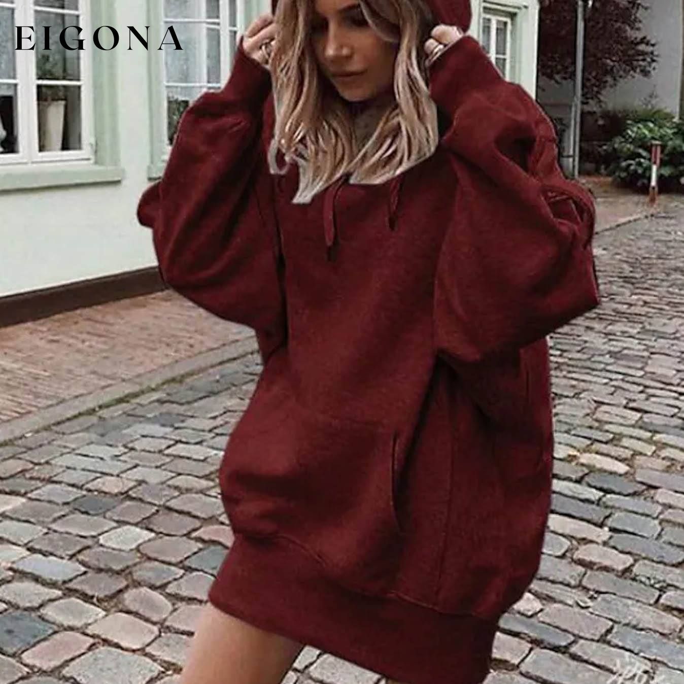 Women's Hoodie Pullover Plain Front Pocket Oversized Hoodies Sweatshirts __stock:200 Jackets & Coats refund_fee:1200