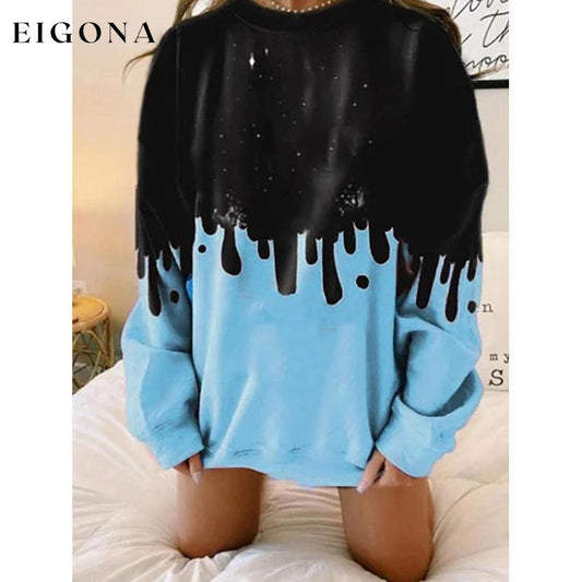 Women's Hoodie Sweatshirt Tie Dye Blue __stock:50 clothes refund_fee:800 tops