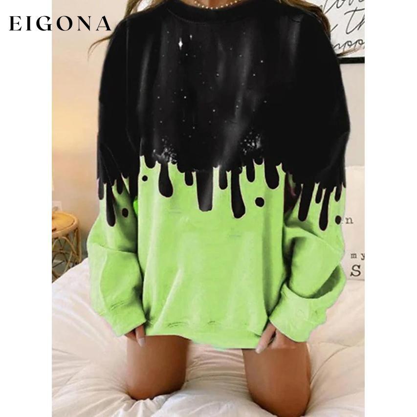 Women's Hoodie Sweatshirt Tie Dye Green __stock:50 clothes refund_fee:800 tops