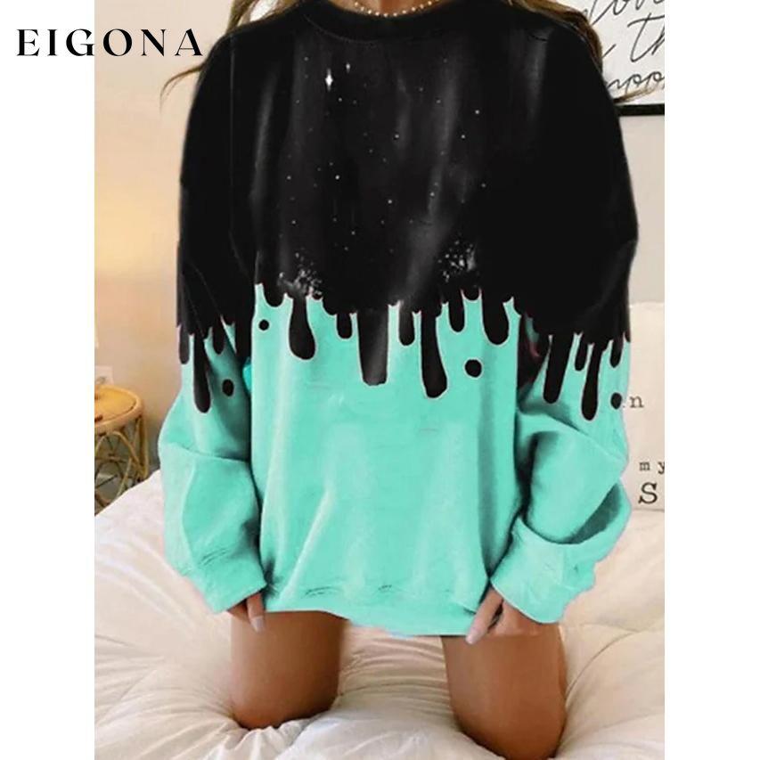 Women's Hoodie Sweatshirt Tie Dye Light Green __stock:50 clothes refund_fee:800 tops