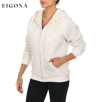 Women's Inner and Outer Sherpa Hoodie Sweatshirt Jacket __stock:300 Jackets & Coats refund_fee:1200