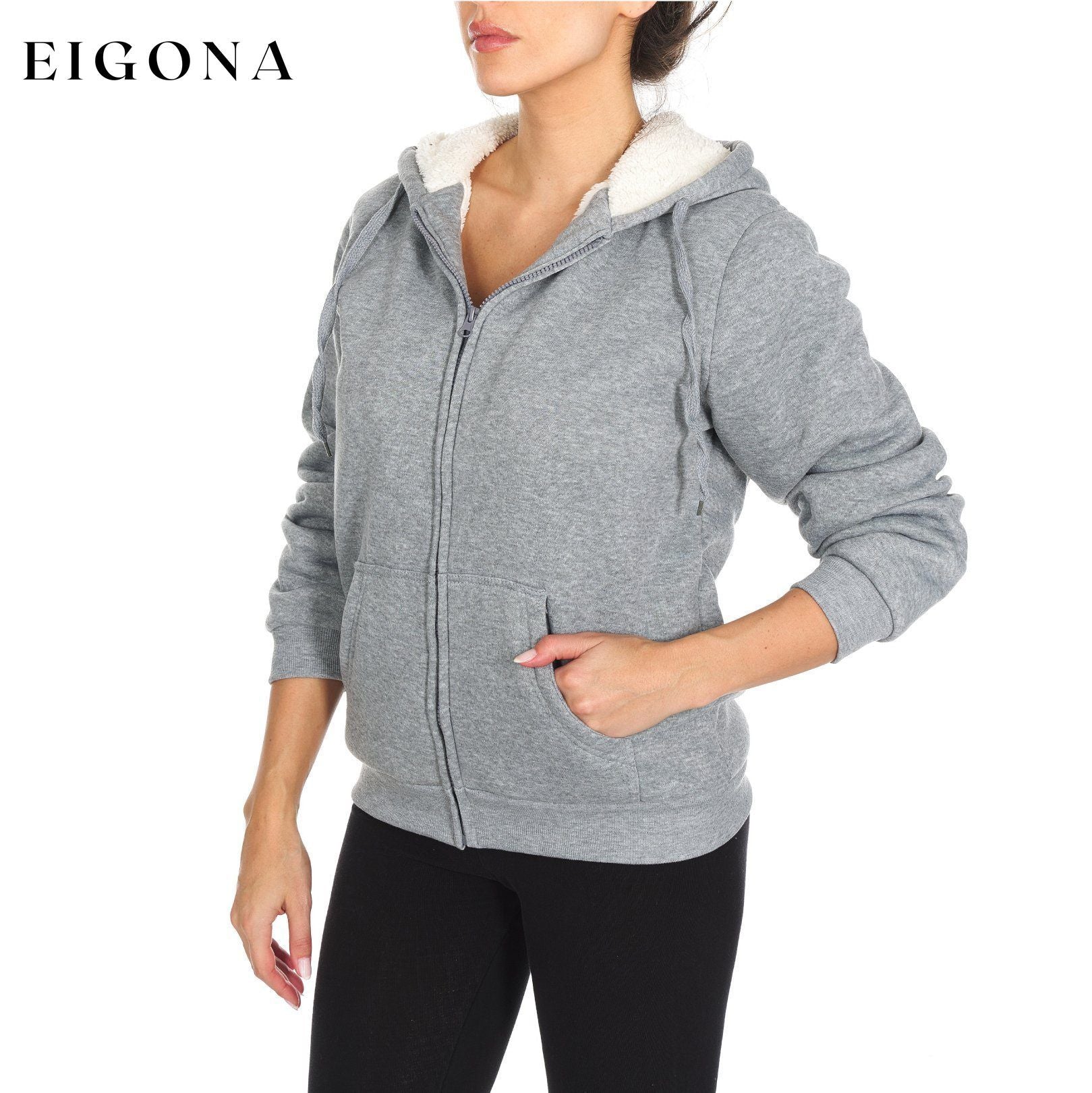 Women's Inner and Outer Sherpa Hoodie Sweatshirt Jacket __stock:300 Jackets & Coats refund_fee:1200