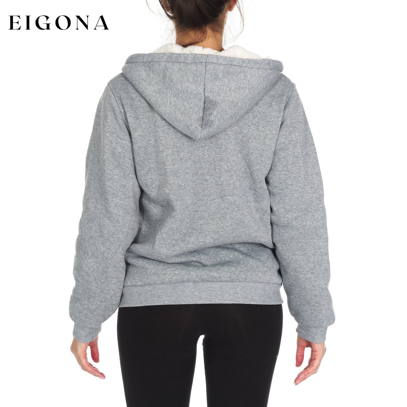 Women's Inner and Outer Sherpa Hoodie Sweatshirt Jacket __stock:300 Jackets & Coats refund_fee:1200