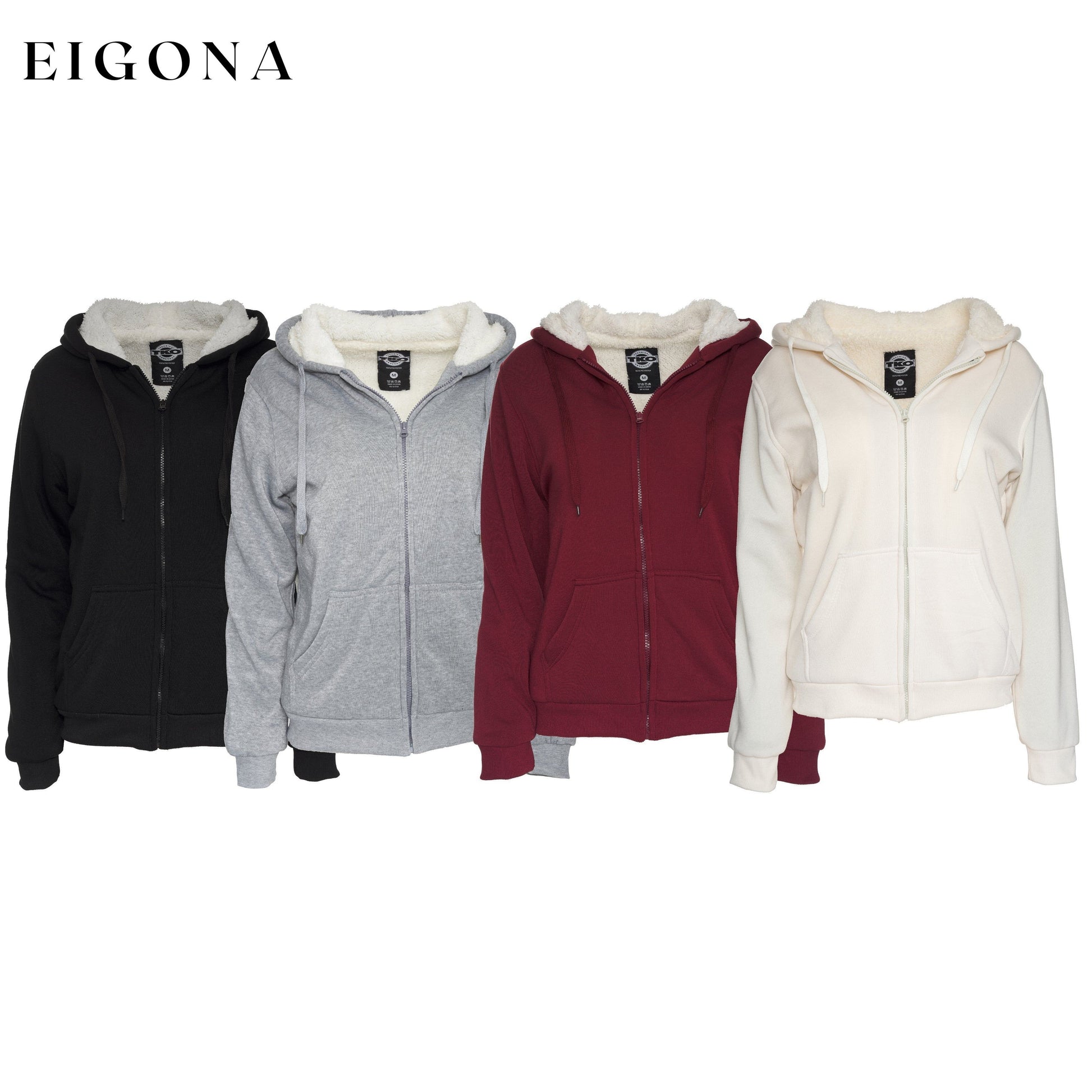 Women's Inner and Outer Sherpa Hoodie Sweatshirt Jacket __stock:300 Jackets & Coats refund_fee:1200