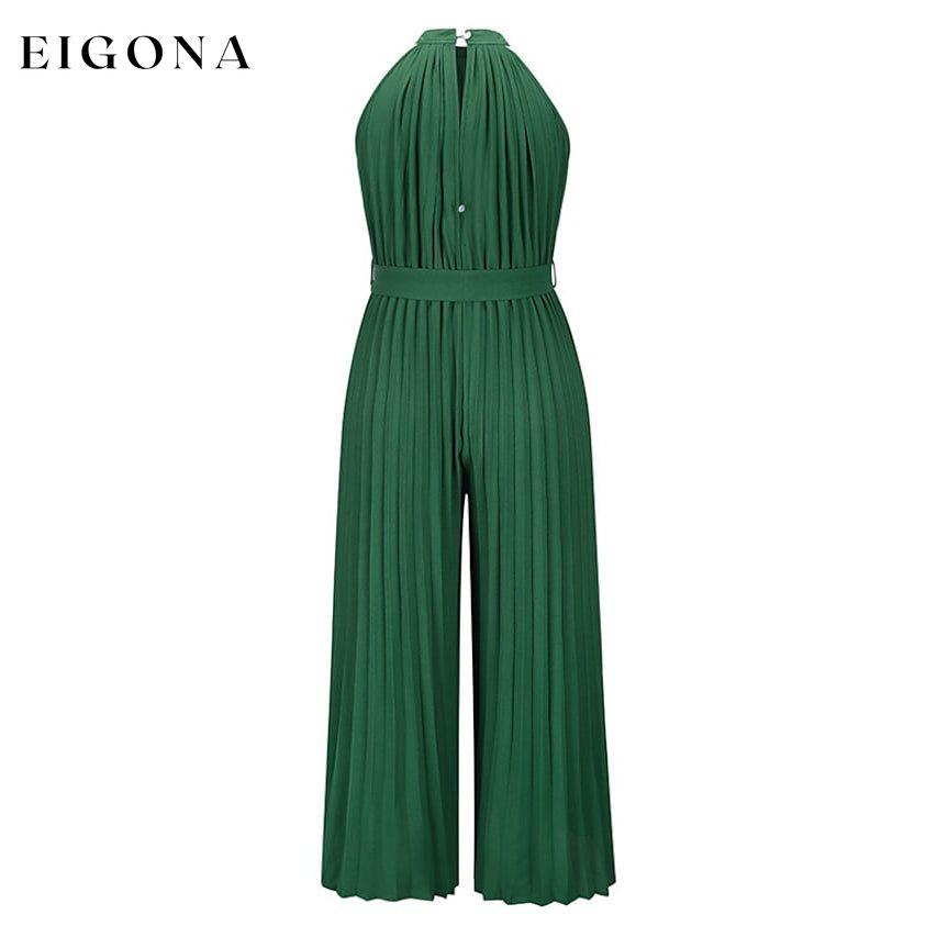 Women's Lace-Up Halter Casual Wide-Leg Jumpsuit __stock:200 casual dresses clothes dresses refund_fee:1200