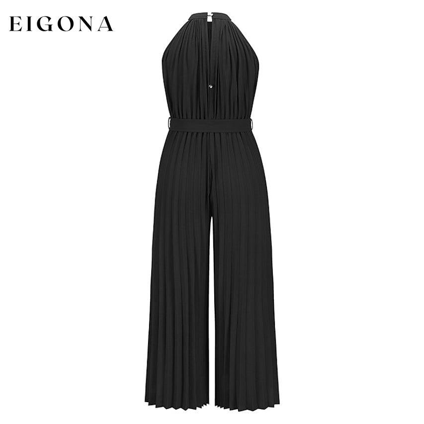 Women's Lace-Up Halter Casual Wide-Leg Jumpsuit __stock:200 casual dresses clothes dresses refund_fee:1200