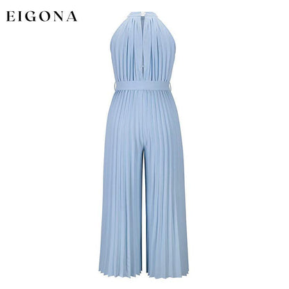 Women's Lace-Up Halter Casual Wide-Leg Jumpsuit __stock:200 casual dresses clothes dresses refund_fee:1200