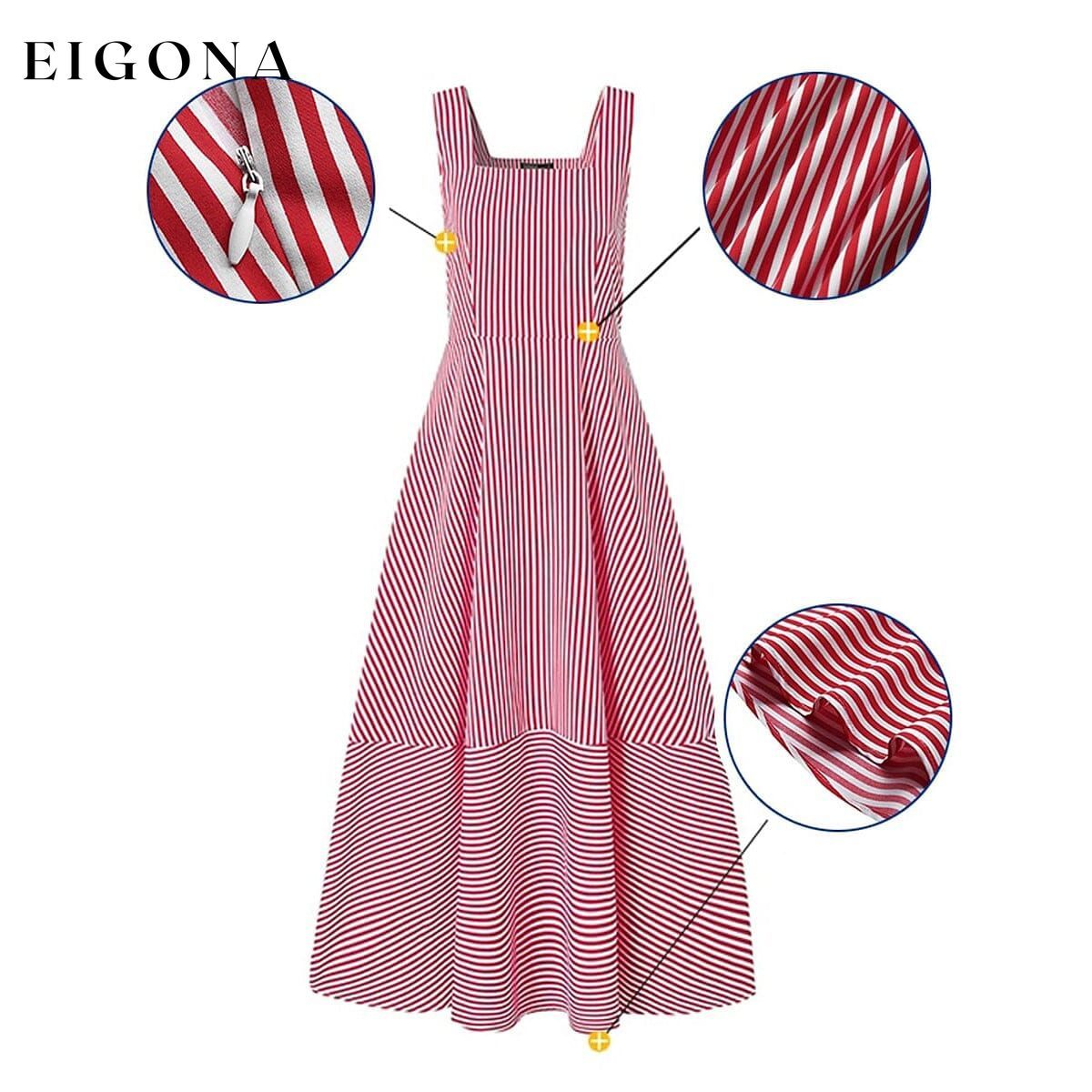 Women's Long A Line Striped Maxi Dress __stock:200 casual dresses clothes dresses refund_fee:1200