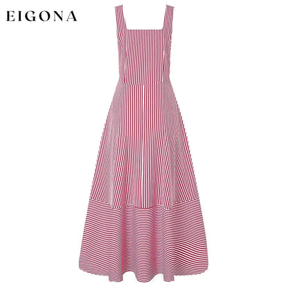 Women's Long A Line Striped Maxi Dress __stock:200 casual dresses clothes dresses refund_fee:1200