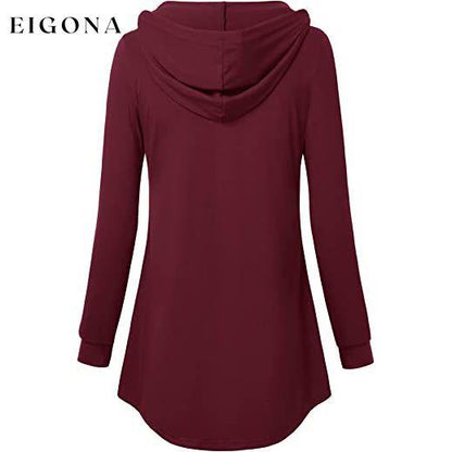 Women's Long Sleeve Hooded Tunic Tops __stock:200 clothes refund_fee:1200 tops