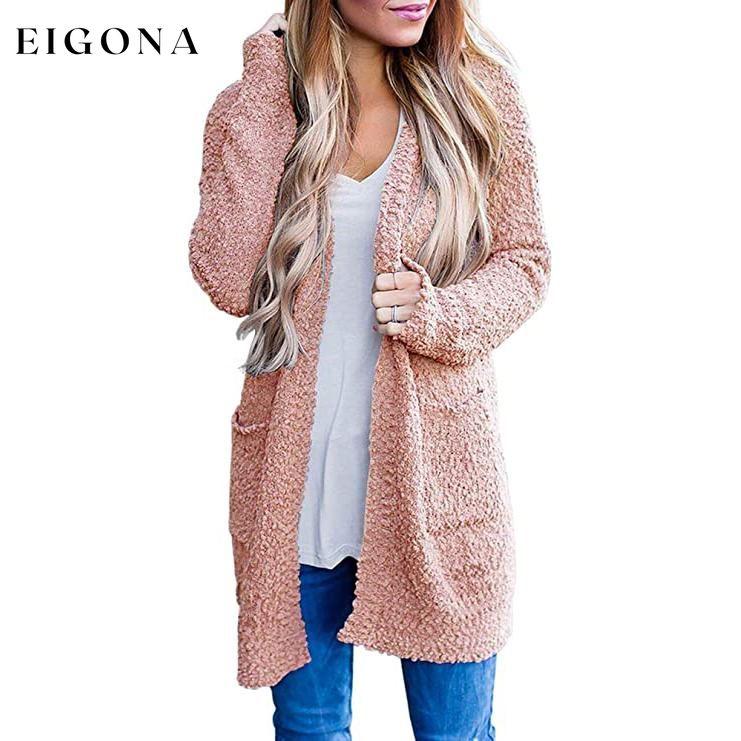 Women's Long Sleeve Soft Chunky Knit Sweater Coat Pink __stock:500 Jackets & Coats refund_fee:1200