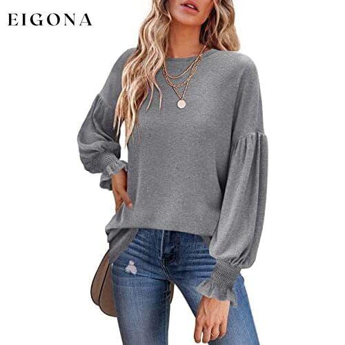 Women's Long Sleeve Top Light Gray __stock:200 clothes refund_fee:1200 tops