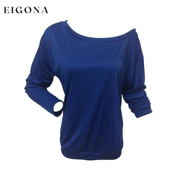 Women's New Fashion Style One Shoulder Soft Long Sleeve Top __stock:50 clothes refund_fee:800 tops