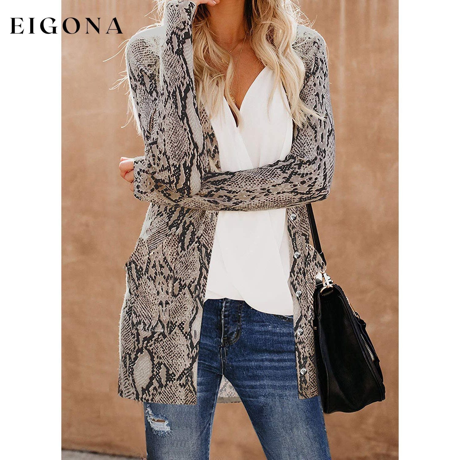 Women's Open Front Printed Cardigans Sweaters Thin Coats Jackets Outerwear __stock:50 Jackets & Coats refund_fee:1200