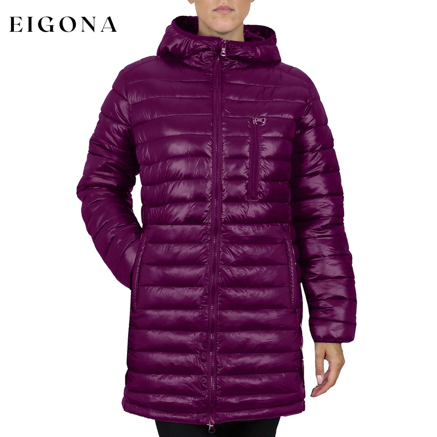 Women's Puffer Bubble Jacket With Non-Detachable Hood Burgundy __stock:50 Jackets & Coats refund_fee:1200