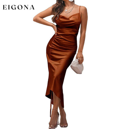 Women's Satin Spaghetti Strap Dress __stock:200 casual dresses clothes dresses refund_fee:1200