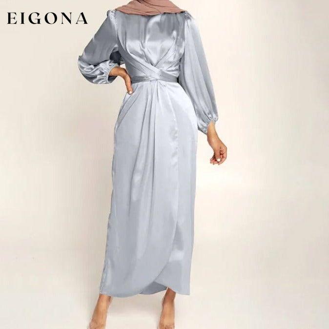 Women's Satin Swing Maxi Dress Gray __stock:200 casual dresses clothes dresses refund_fee:1200