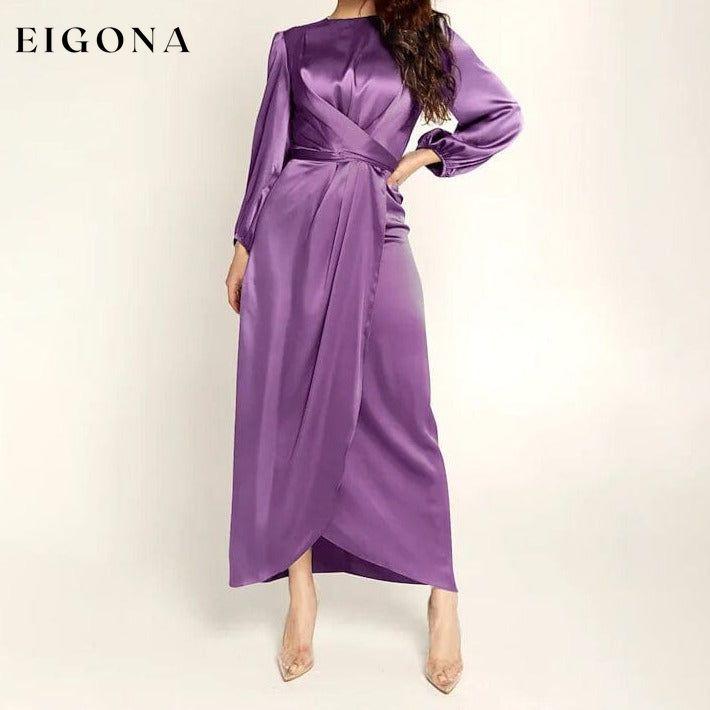 Women's Satin Swing Maxi Dress Purple __stock:200 casual dresses clothes dresses refund_fee:1200