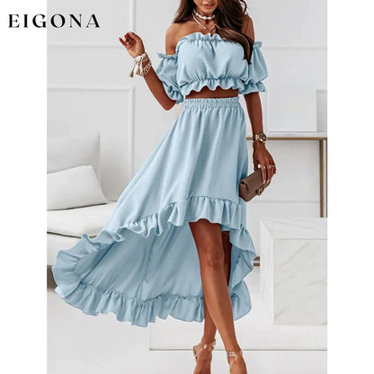 Women's Sexy Boho Solid Color Casual Dress Two Piece Blue __stock:200 casual dresses clothes dresses refund_fee:1200