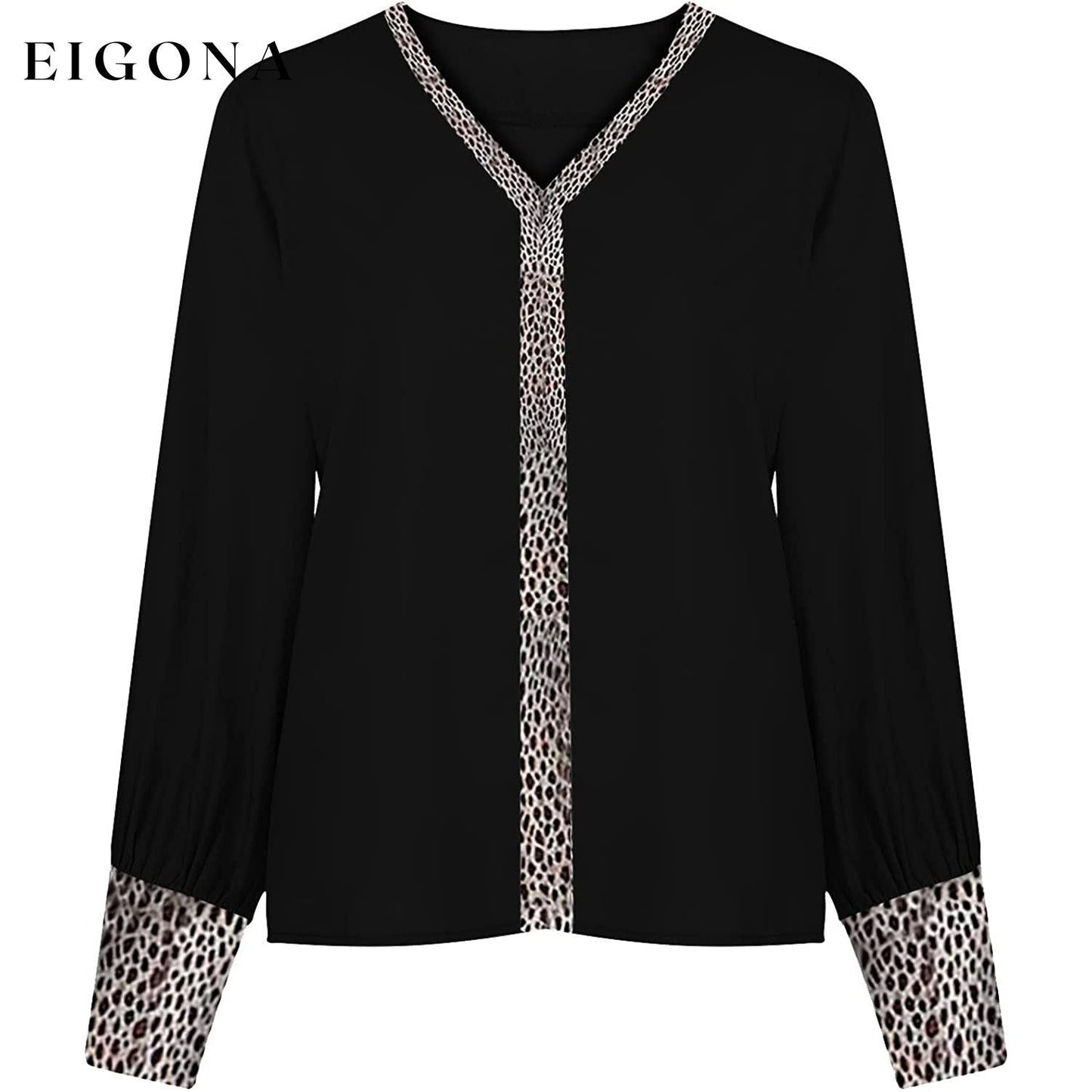 Women's Sexy Leopard Print Shirt Black __stock:200 clothes refund_fee:800 tops
