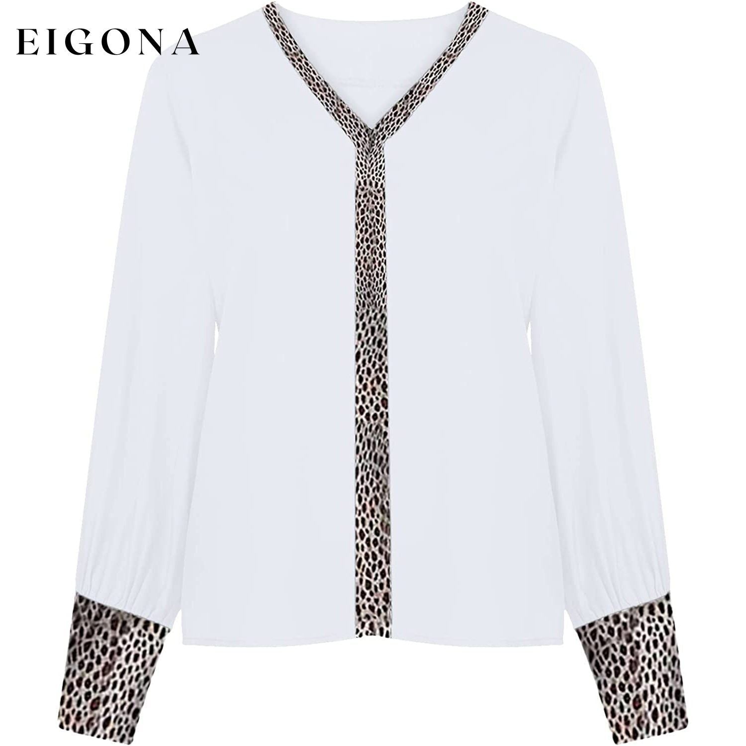 Women's Sexy Leopard Print Shirt White __stock:200 clothes refund_fee:800 tops