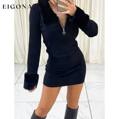 Women's Sheath Dress Long Sleeve Pure Color __stock:200 casual dresses clothes dresses refund_fee:1200