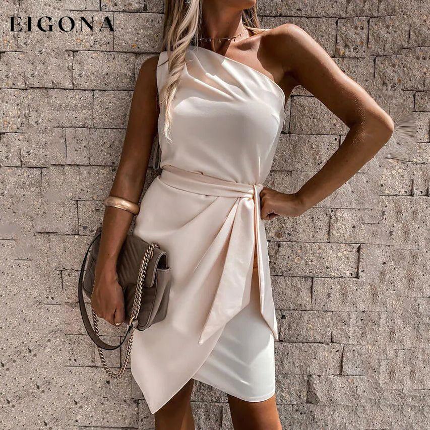 Women's Short Elegant Casual Dress Beige __stock:200 casual dresses clothes dresses refund_fee:1200